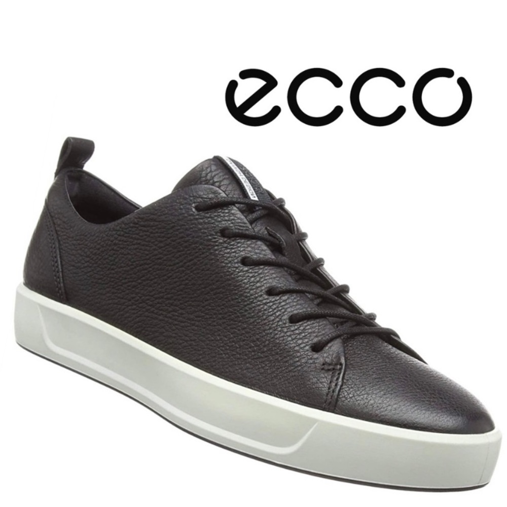 ECCO black soft leather black and white sneaker